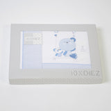Juego de sábanas cuna 121 bco/azul