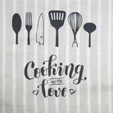 Avental de cozinha algodão bege 4