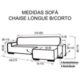 Capa para sofá chaise longue b/short glamour