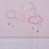 Conjunto de lençóis de flanela Moon Bear 386 branco/rosa