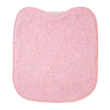 Babete atoalhado de plástico com borracha rosa