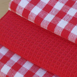 Pano de cozinha em algodão vermelho pacote 3 unidades