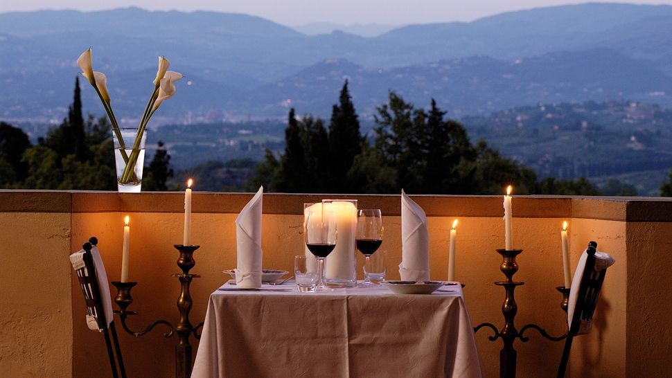 Decoración para una cena al aire libre