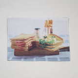 Individual de mesa individual com foto de sanduíche