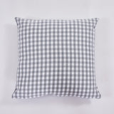 Capa de almofada de algodão 45x45 xadrez cinzento