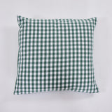 Capa de almofada em algodão 45x45 verde xadrez
