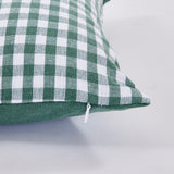Capa de almofada em algodão 45x45 verde xadrez