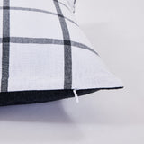 Capa de almofada de algodão 45x45 xadrez carvão