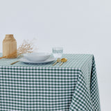 Toalha de mesa em algodão xadrez verde