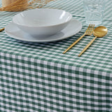 Toalha de mesa em algodão xadrez verde