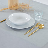 Toalha de mesa de algodão xadrez cinza