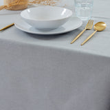 Toalha de mesa de algodão xadrez cinza