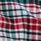 Guardanapos de algodão xadrez verde e vermelho, embalagem de 4 unidades.