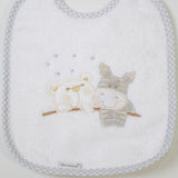 Babero rizo bordado burrito gris