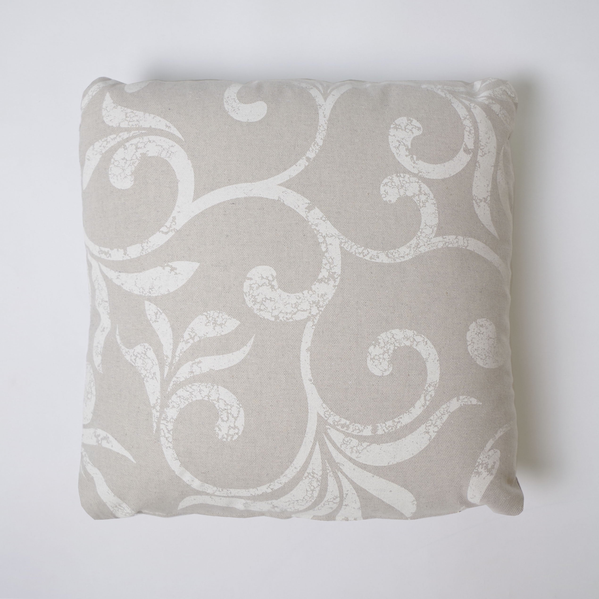 Funda de cojín 43x43 loneta estampada c/lino