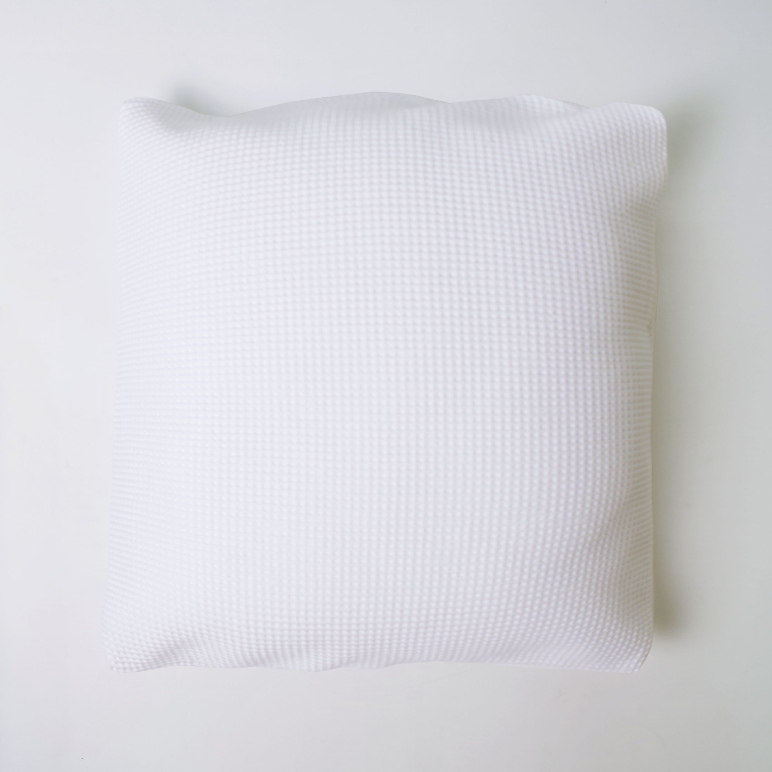 Funda de cojín nido abeja algodón blanco