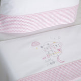 Conjunto de lençóis para berço Little Moon branco/rosa