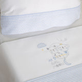 Conjunto de lençóis para berço Little Moon branco/azul