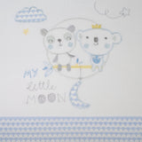 Conjunto de lençóis para berço Little Moon branco/azul