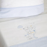 Conjunto de lençóis de flanela branco/azul Little Moon