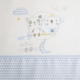 Conjunto de lençóis de flanela branco/azul Little Moon