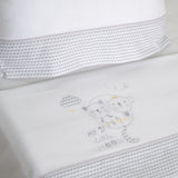 Conjunto de lençóis de flanela branco/cinza Little Moon