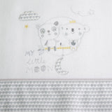 Conjunto de lençóis de flanela branco/cinza Little Moon