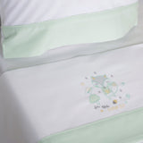 Conjunto de lençóis de berço floresta branco/verde