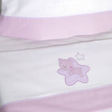 Conjunto de lençol de berço de flanela branco/lilás estrela