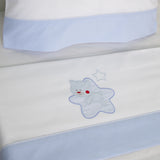 Conjunto de lençóis de berço estrela branco/azul