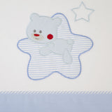 Conjunto de lençóis de berço estrela branco/azul