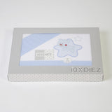 Conjunto de lençóis de berço estrela branco/azul