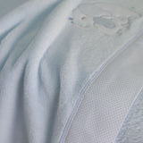 Conjunto de lençol de berço coral 004 azul