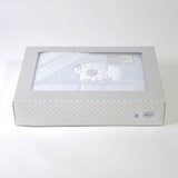 Conjunto de lençol de berço coral 004 azul