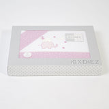 Jogo de lençóis de flanela para berço 031 branco/rosa