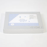 Jogo de lençóis de flanela para berço 031 branco/azul
