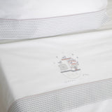 Conjunto de lençóis para berço pirata 279 branco/cinza