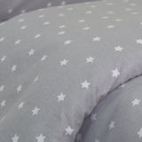 Capa de edredão de flanela com estrelas cinzentas