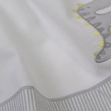 Conjunto de lençóis de berço de flanela branco/cinza Roar 327