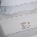 Conjunto de lençóis de berço de flanela branco/cinza Roar 327