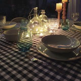 Toalha de mesa xadrez preta/branca