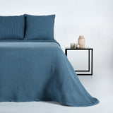 Edredão de algodão favo de mel azul 150
