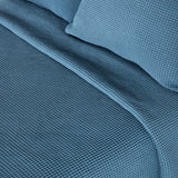 Edredão de algodão favo de mel azul 150