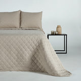 Colcha boutie bege de microfibra deluxe