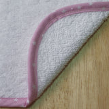 Babete atoalhado liso branco/rosa 20x25