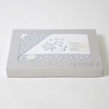 Jogo de lençóis de flanela girafa 378 branco/cinza