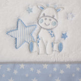 Conjunto de lençol de berço girafa coral 378 bco/azul