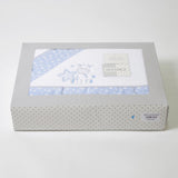 Conjunto de lençol de berço girafa coral 378 bco/azul