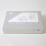 Conjunto de lençol de berço girafa coral 378 bco/cinza