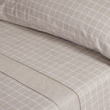 Lençóis quadrados de flanela bege